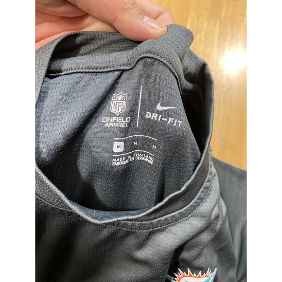 Miami Dolphins Shirt Mens Medium Dri-Fit Grey NFL On-Field Nike 20pit2pit - Picture 3 of 7